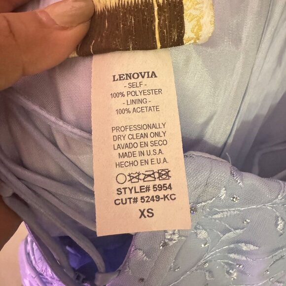 Vintage Lenovia Blue Corset Lace Up Tulle Ball Gown XS Made in USA Formal - Picture 10 of 10